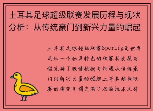 土耳其足球超级联赛发展历程与现状分析：从传统豪门到新兴力量的崛起